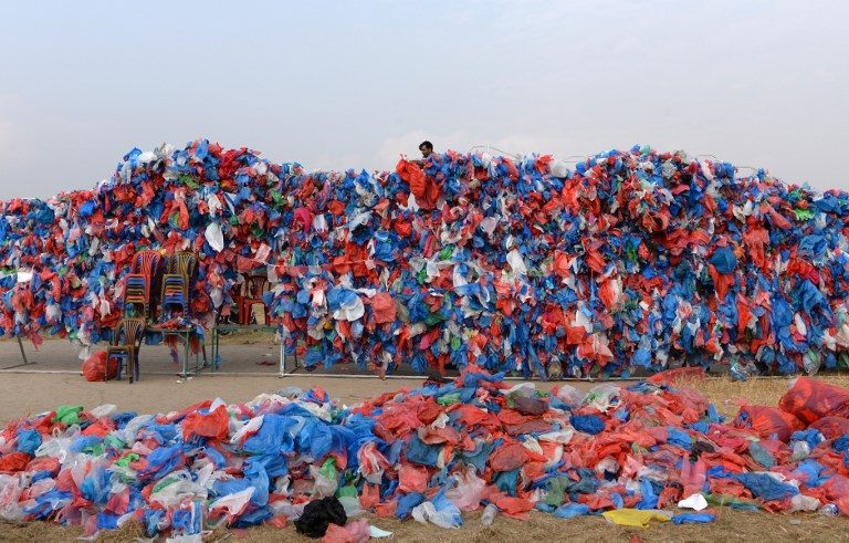 Nepal attempts record with a Dead Sea of plastic bags