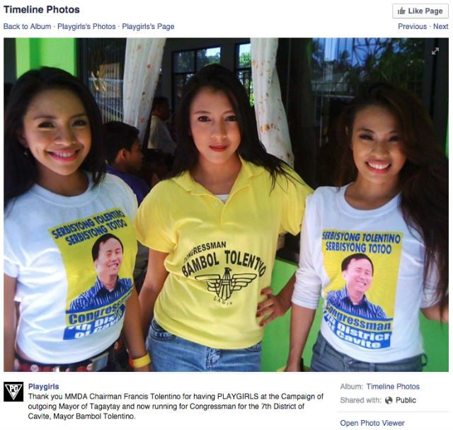 Playgirls: Tolentino got us for his brother’s campaign