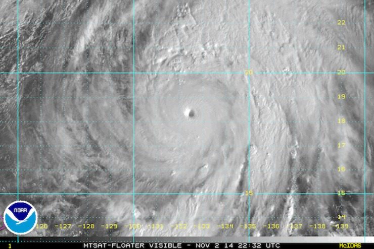 Typhoon Nuri, as of 22:32 UTC 2 Nov 2014. Image courtesy NOAA