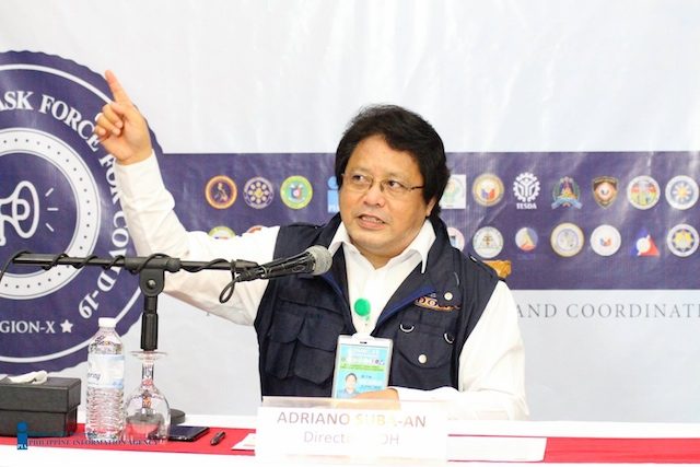 CORONAVIRUS UPDATE. DOH Northern Mindanao Director Dr Adriano Suba-an at a press conference of the Regional Inter-Agency Task Force on Emerging Infectious Diseases on May 26, 2020.  Photo from NorMin COVID 19 Response Task Force Facebook page 