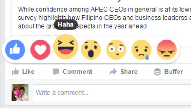 Facebook testing Reactions system in the Philippines