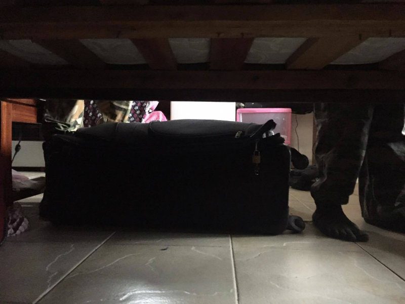 UNDER THE BED. This is the view of Filipino aid worker Giano Libot when he hid under the bed as South Sudanese troops attacked their safe house. Photo from Giano Libot 