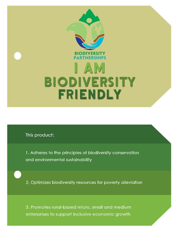 BUY BD-FRIENDLY. This is the proposed BD-friendly label for eco-friendly products made in the Philippines. Image courtesy of DENR Biodiversity Partnerships Project 