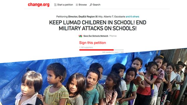 Online petition seeks to keep Lumad children in schools