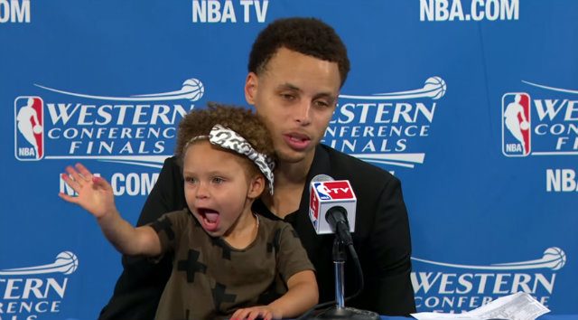 Steph Curry might be NBA MVP, but daughter Riley is a show stealer