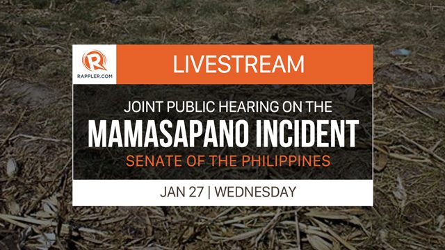 WATCH: Senate joint public hearing on Mamasapano