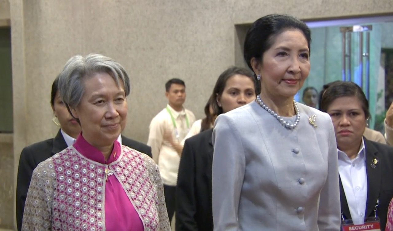 FIRST LADIES. Singapore's Ho Ching and Thailand's Naraporn Chan-o-cha. Screengrab from ASEAN pool video 