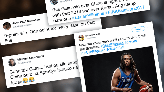 9-point win for 9-dash line: Netizens celebrate Gilas win over China