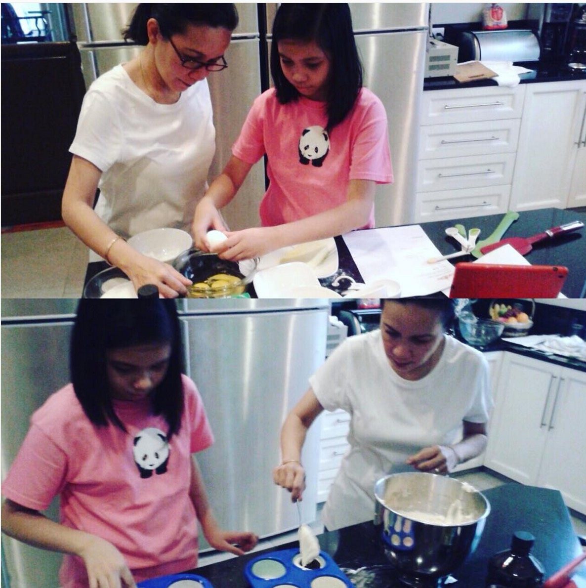 BAKING. Presidential bet Grace Poe spends quality time wih her youngest daughter by baking cupcakes together. Photo from Poe's Instagram account 