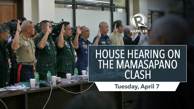HIGHLIGHTS: House hearing on Mamasapano clash, April 7
