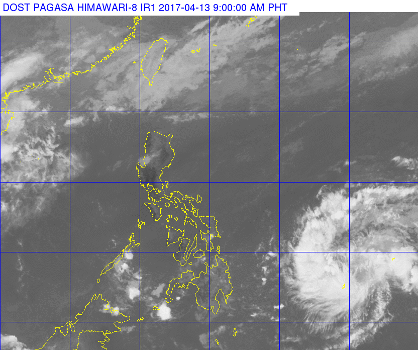 Satellite image as of April 13, 9 am. Image courtesy of PAGASA 