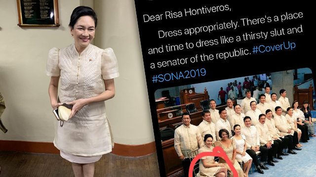 Risa Hontiveros, Twitter users fire back at slut-shaming netizen over SONA dress