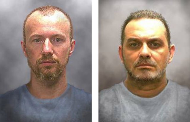 FUGITIVES. New York State Police handout composite image released 17 June 2015 showing possible appearance changes in convicted murderers David Sweat (L) and Richard Matt (R) who escaped from the maximum security Clinton Correctional Facility in Dannemora, New York, USA, 06 June 2015. Photo by New York State Police/EPA 