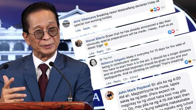 Do it every day! Netizens react to Panelo’s planned commute
