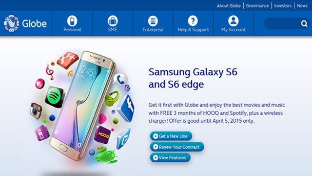 Globe launches pre-order website for Samsung Galaxy S6