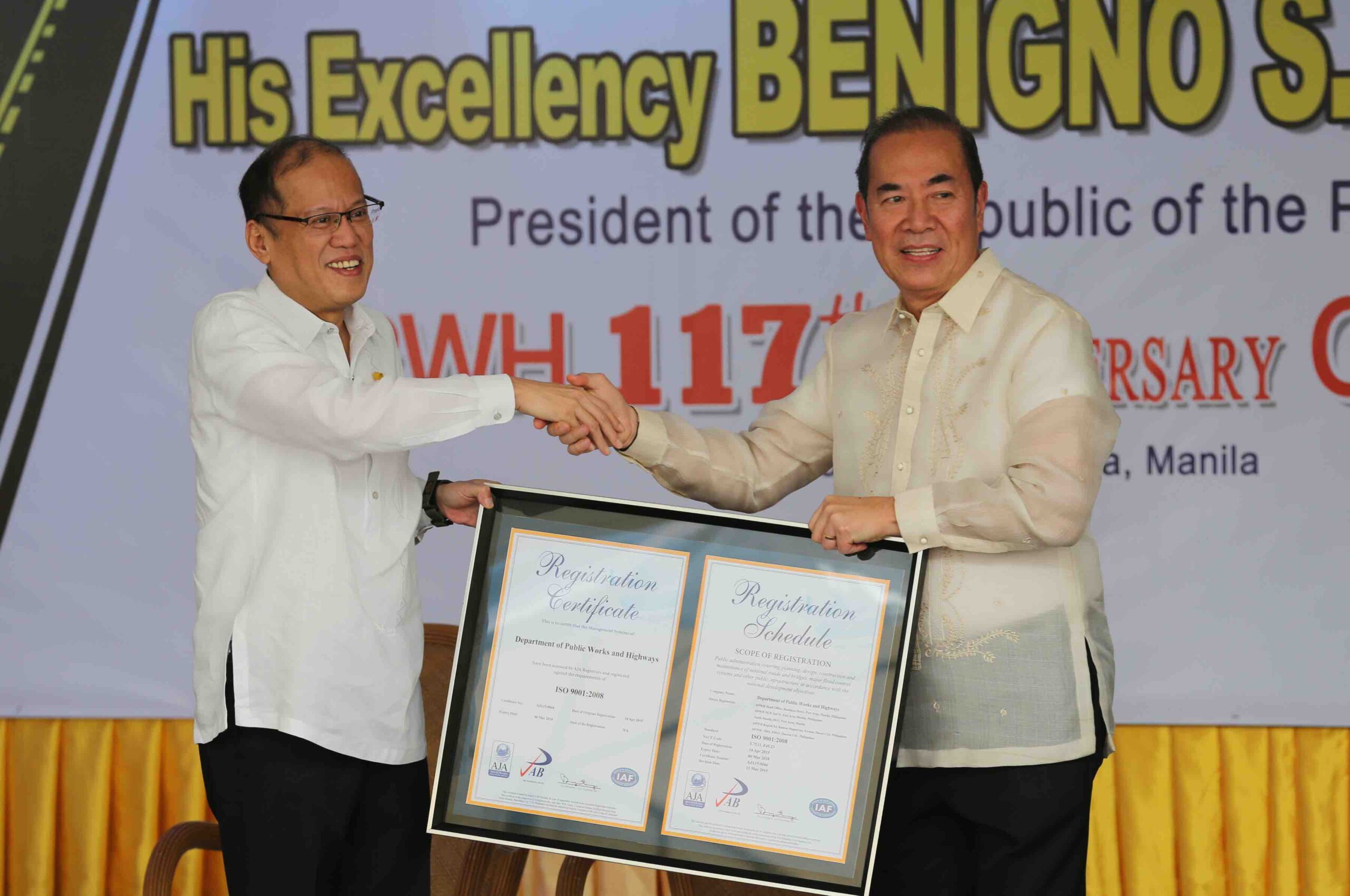 ‘Role model’ DPWH to get P600B in 2016 – Aquino