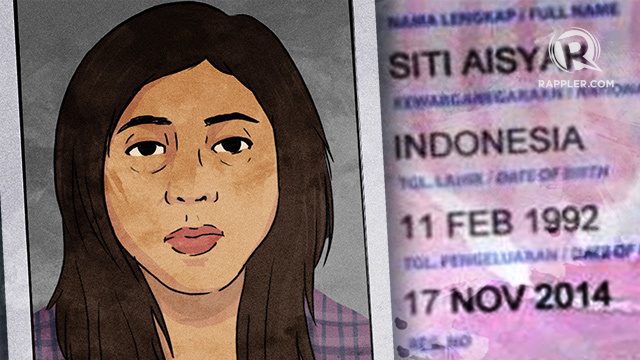 Ilustrasi wajah Siti Aisyah, perempuan yang kini tengah ditangkap oleh personel polisi Malaysia karena diduga terkait peristiwa pembunuhan Kim Jong-Nam, saudara tiri Kim Jong-Un. Ilustrasi oleh Rappler 