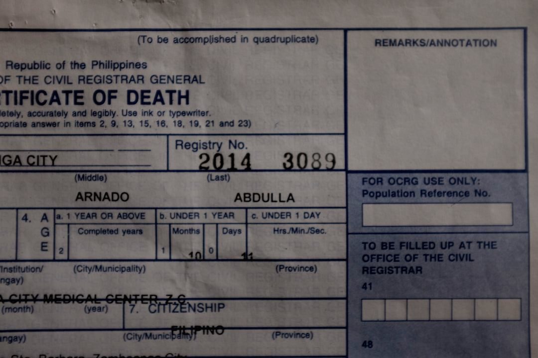 TEN MONTHS. Sameer’s death certificate, obtained while his corpse lay in the family’s shelter at the Enriquez Grandstand. Photo by Patricia Evangleista / Rappler