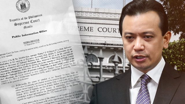 EXPLAINER: What the Supreme Court TRO denial means for Trillanes