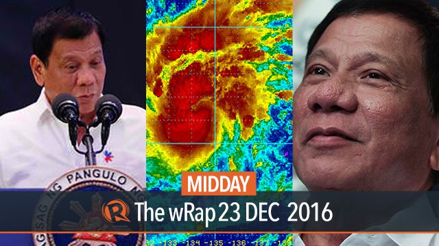 Duterte on martial law, Central Bank, Tropical Storm Nina | Midday wRap