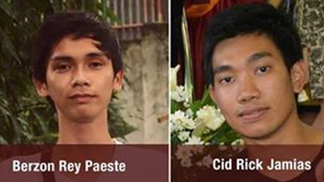 MISSING STUDENTS. MSU students Berzon Rey Paeste and Cid Rick Jamias remain with their captors. Photo from MSU-IIT Facebook page 