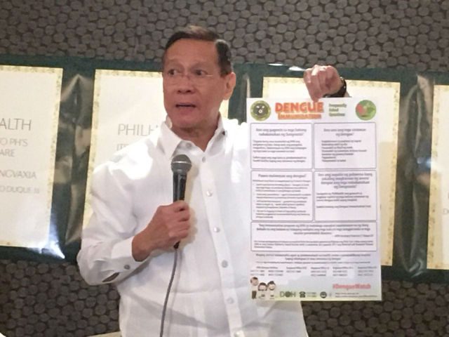 DOH won’t file cases over Dengvaxia issue, will focus on kids’ safety