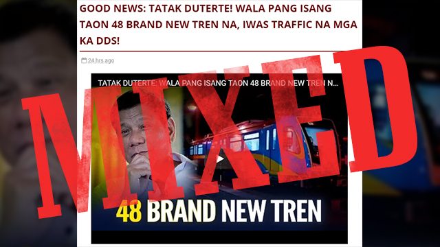 MISLEADING: 48 ‘brand new’ trains under Duterte