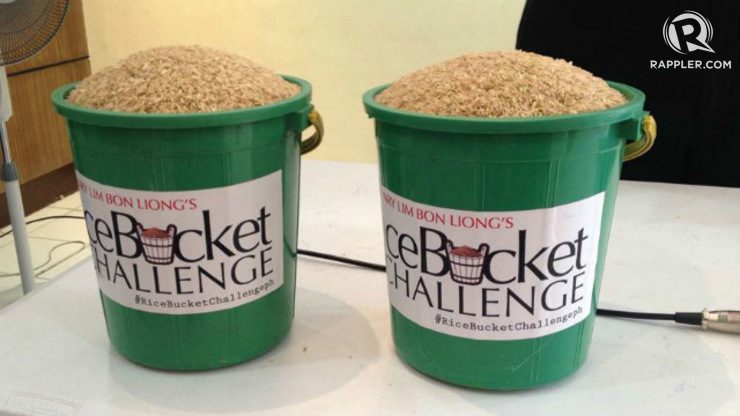 A BUCKET. One bucket consists of 5 kilos of rice. 