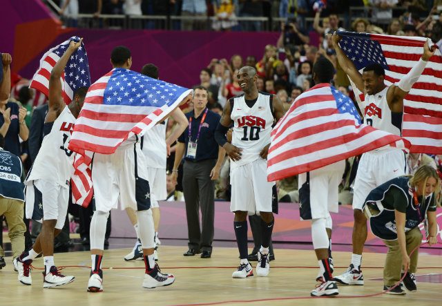 Kobe Bryant wins the second straight of his Olympic gold medals with Team USA at the 2012 London Games. Photo by John G. Mabanglo/EPA 
