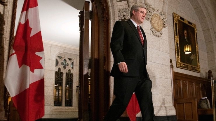 Prime Minister Stephen Harper addresses Canadians on the events that occurred in the National Capital Region on October 22, 2014. Image courtesy Canada Prime Minister's Office