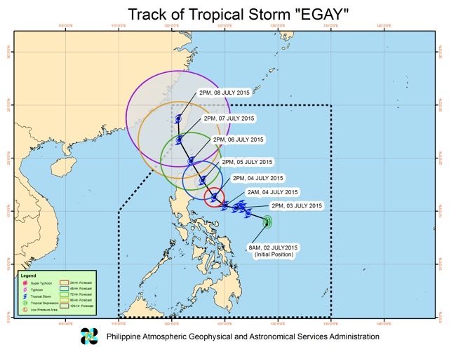 Tropical Storm Egay: 2 areas under Signal No. 2