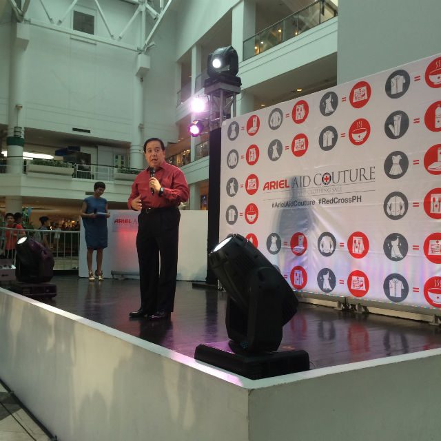 FASHION FOR A CAUSE. Philippine Red Cross Chairman Dick Gordon talks about a new way of giving. Photo by Meryll Yan