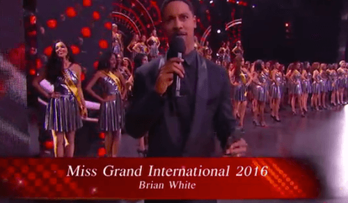 Actor Brian White is the host of the pageant. 