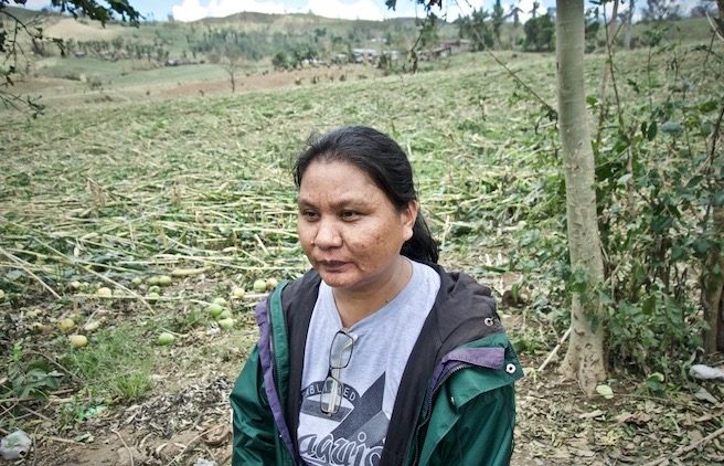 THANKFUL. Farmer Nora Aliman says she lost around 80 percent of the corn she was supposed to harvest to Ompong. Photo by Rambo Talabong/Rappler 