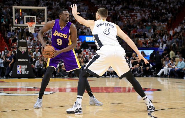 'PROUD REFUGEE.' Lakers forward and Sudan-born Luol Deng, who is now a British citizen, condemns US President Donald Trump's travel ban. File photo by Mike Ehrmann/Getty Images/AFP  