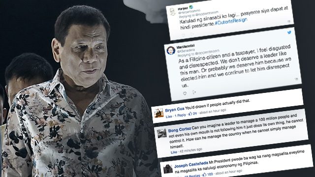 Netizens do a spit take over Duterte’s ‘laway mo, kunin ko’ statement