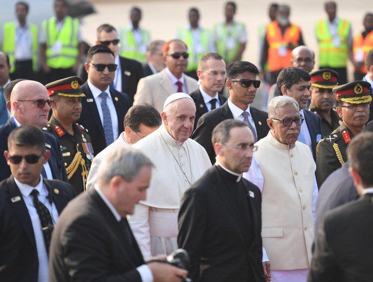 Pope lands in Bangladesh after contentious Myanmar visit