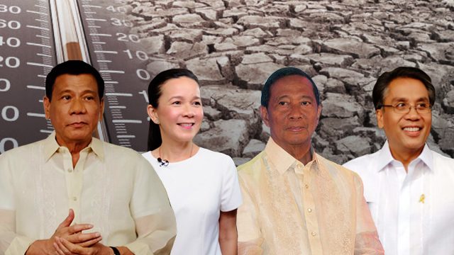 CLIMATE STANCE. During the second presidential debate held in Cebu, climate advocates lament how the debaters veered away from the discussion on coal and climate change. Image courtesy of Alyssa Arizabal/Rappler  