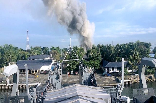 CONTAINED. This photo shows smoke billowing from the Naval Ordnance Depot after authorities contained the fire. Photo courtesy of the Naval Public Affairs Office   