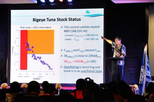 TUNA STOCK STATUS. Dr Sung Kwon Soh Western and Central Pacific Fisheries Convention speaks to participants at the  16th National Tuna Congress in General Santos City on September 5, 2014. Photo by Edwin Espejo