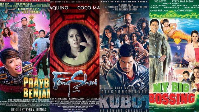 Which MMFF 2014 films are topping the box office?