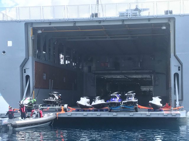CANCELLED PLAN. President Duterte will not use any one of these 7 jet skis around the waters of Philippine Rise. Malacañang pool photo  