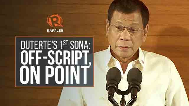 Duterte at SONA 2016: Off-script, yet on point