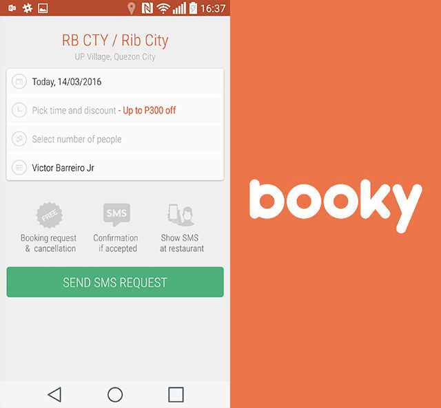 BOOKY RESERVATIONS. Booky lets users reserve seats at a restaurant via SMS.  