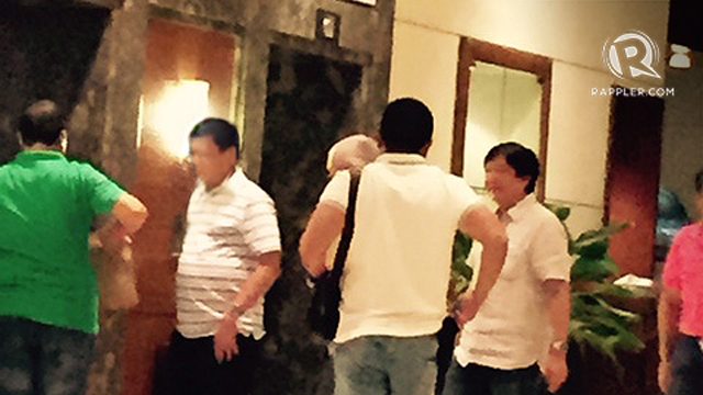 CLOSED-DOOR MEETING. Senator Bongbong Marcos and Davao City Mayor Rodrigo Duterte at the Marco Polo Hotel Monday evening, September 30. Photo by Editha Caduaya/Rappler