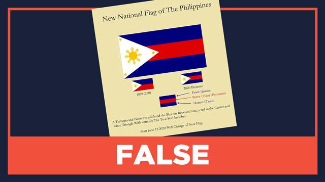 FALSE: New Philippine flag design on June 12, 2020