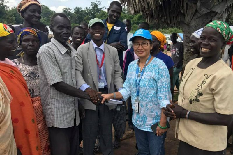 HUMANITARIAN WORK. Escalante (second from right) is one of the Filipino humanitarian workers in South Sudan.  
