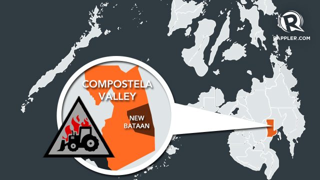 Rebels torch construction equipment in Compostela Valley
