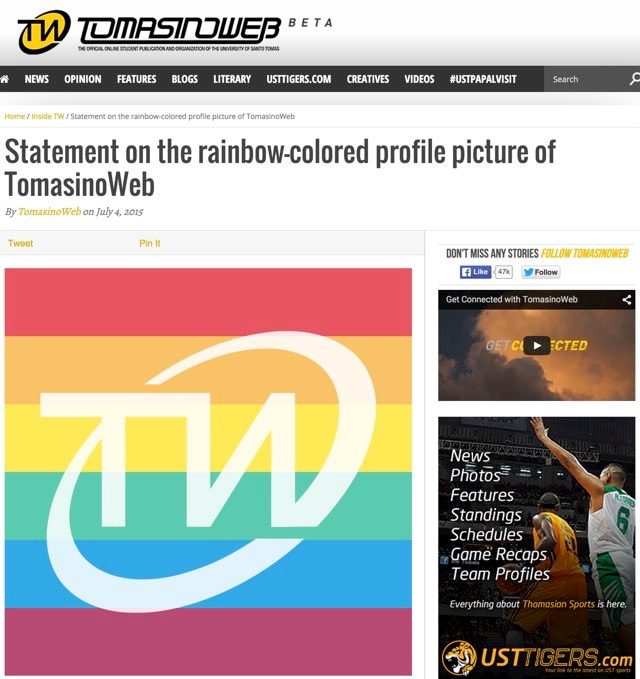Cheers and jeers over UST paper rainbow profile pic