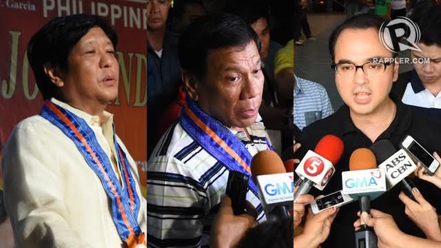No drama in Gensan for Duterte, Marcos, Cayetano